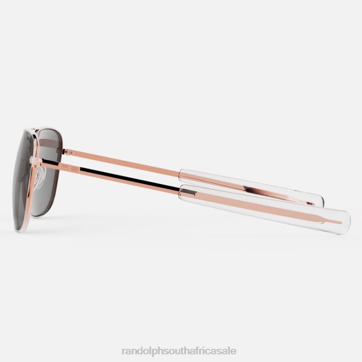Randolph 22k Rose Gold & American Gray Aviator 2 0V6P17 Polarized Glass Lens