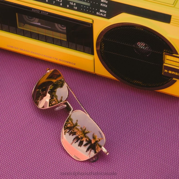 Randolph 22k Rose Gold & Rose Gold Aviator 6 0V6P103 Polarized Mirror Nylon Lens