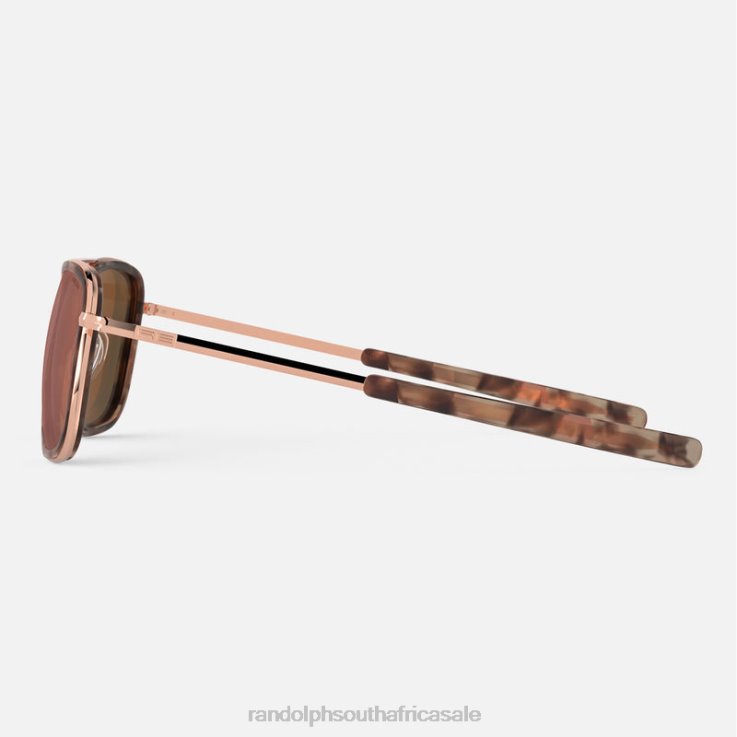 Randolph 22k Rose Gold & Rose Tortoise Inlay & Rose Gold Aviator Fusion 0V6P14 Polarized Nylon Lens