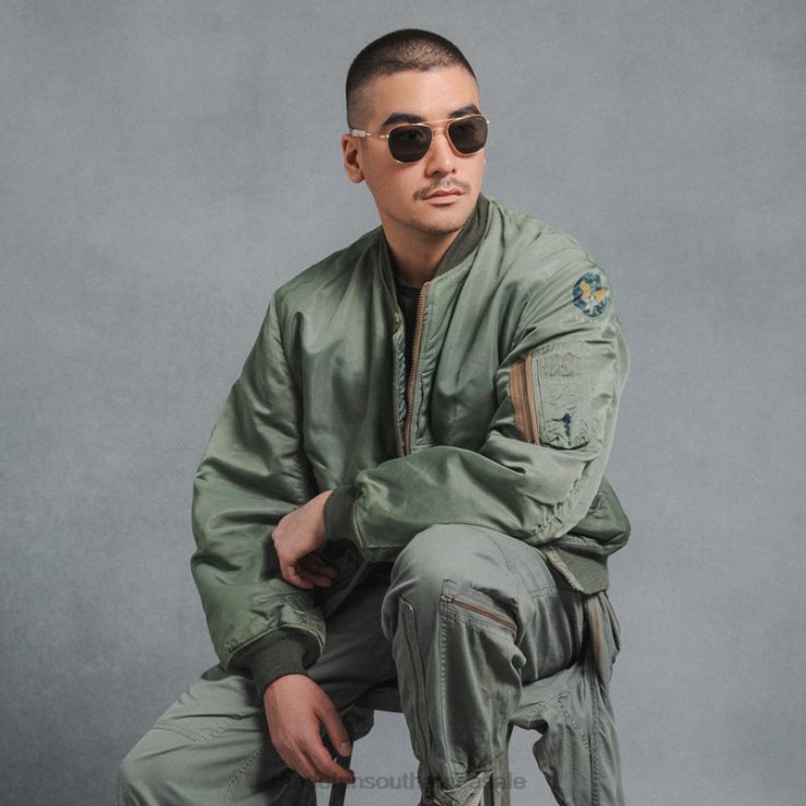 Randolph 23k Gold & American Gray Aviator 1 0V6P1 Polarized Glass Lens