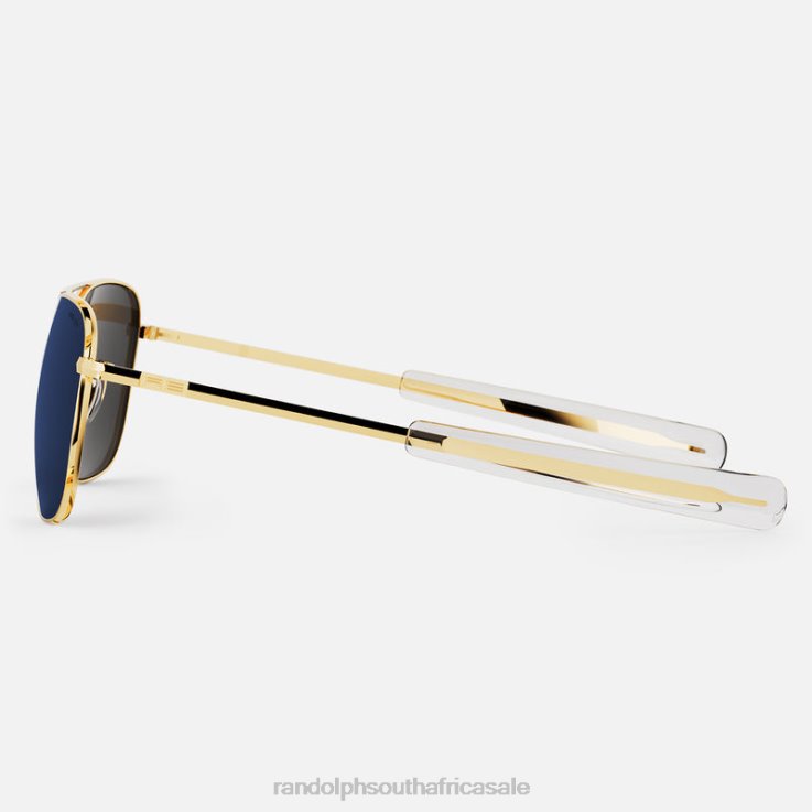 Randolph 23k Gold & Atlantic Blue Aviator 3 0V6P25 Polarized Mirror Nylon Lens