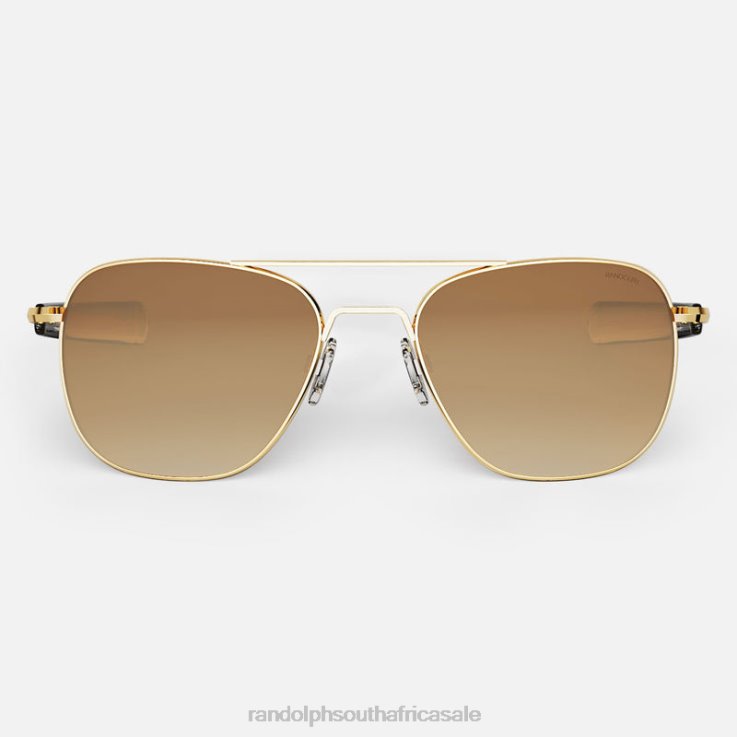 Randolph 23k Gold & Cape Sand Aviator 6 0V6P102 Non-Polarized Gradient Nylon Lens