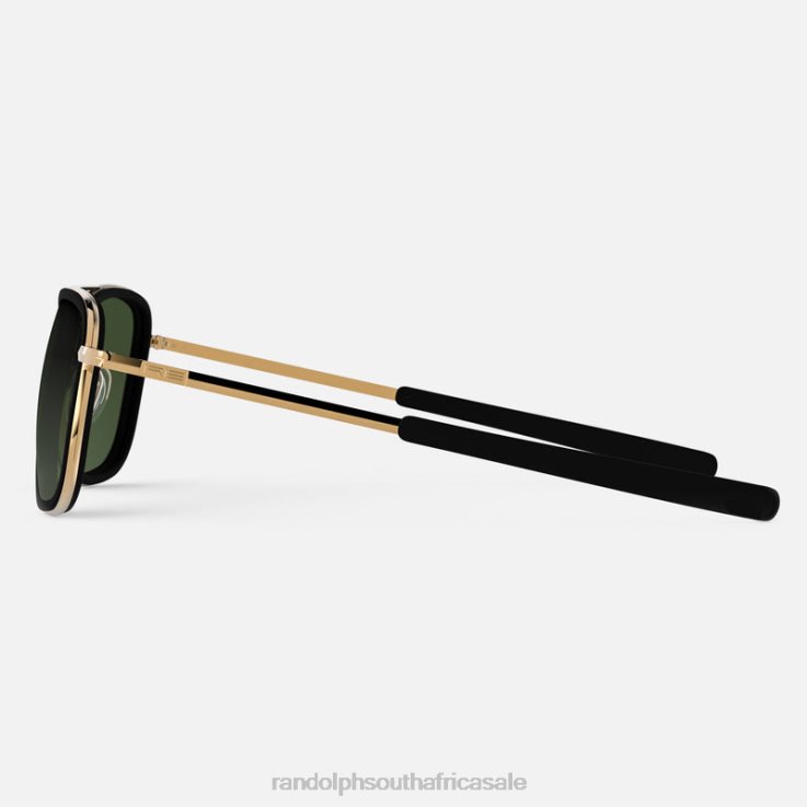 Randolph 23k Gold & Matte Onyx Inlay & Evergreen Aviator Fusion 0V6P12 Polarized Gradient Nylon Lens