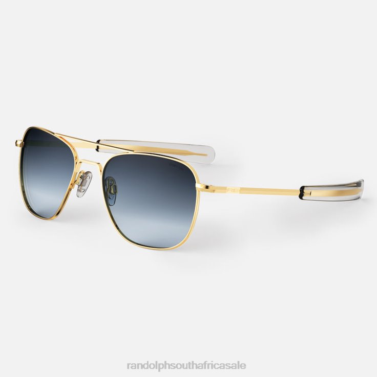 Randolph 23k Gold & Slate Aviator 6 0V6P101 Non-Polarized Gradient Nylon Lens