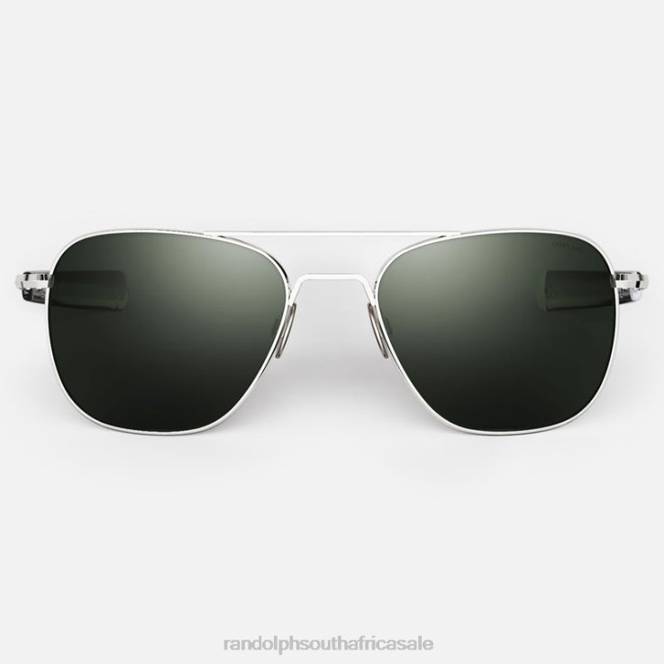 Randolph 23k White Gold & AGX Aviator 1 0V6P5 Polarized Glass Lens