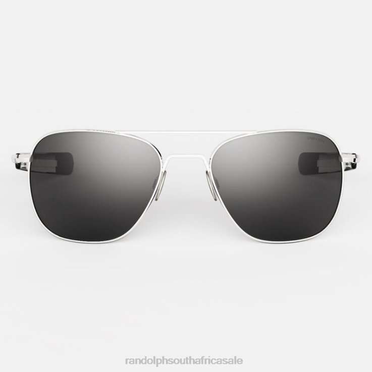 Randolph 23k White Gold & American Gray Aviator 1 0V6P4 Polarized Glass Lens