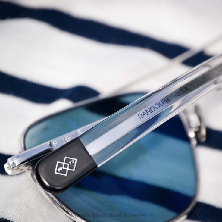 Randolph 23k White Gold & American Gray Aviator 1 0V6P4 Polarized Glass Lens