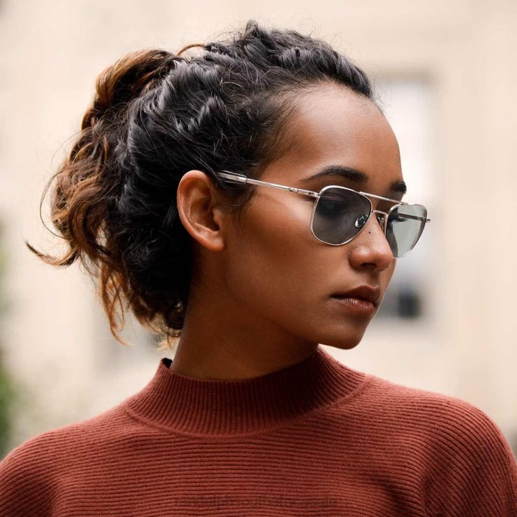 Randolph 23k White Gold & Blue Hydro Aviator 3 0V6P34 Non-Polarized Glass Lens