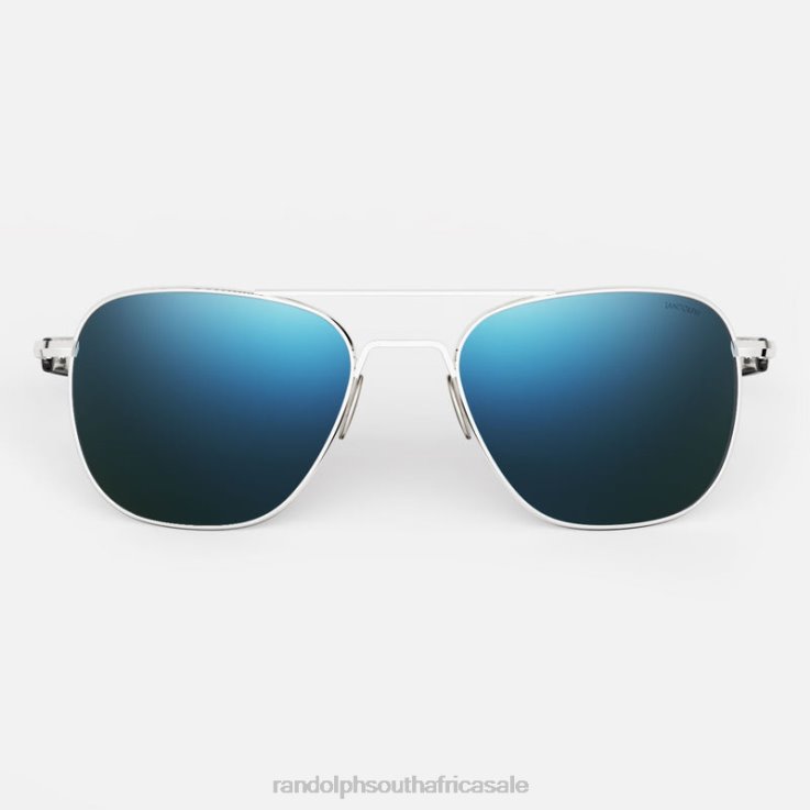 Randolph 23k White Gold & Cobalt Aviator 1 0V6P3 Polarized Glass Lens