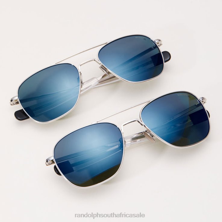 Randolph 23k White Gold & Cobalt Aviator 1 0V6P3 Polarized Glass Lens
