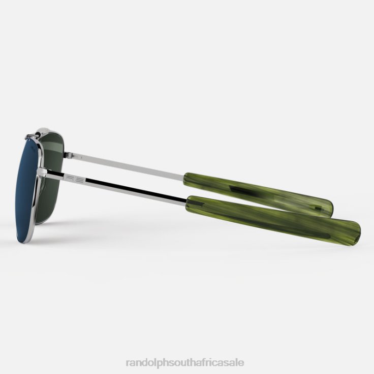 Randolph Bright Chrome Aviator Ii 0V6P33 Polarized Cobalt Glass Lens