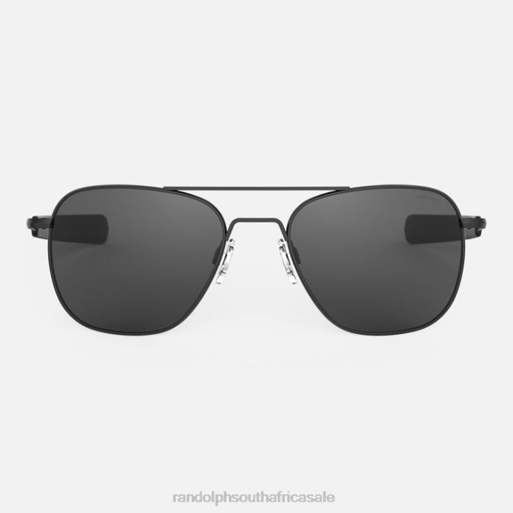 Randolph Matte Black Aviator 4 0V6P85 Polarized American Gray Lens