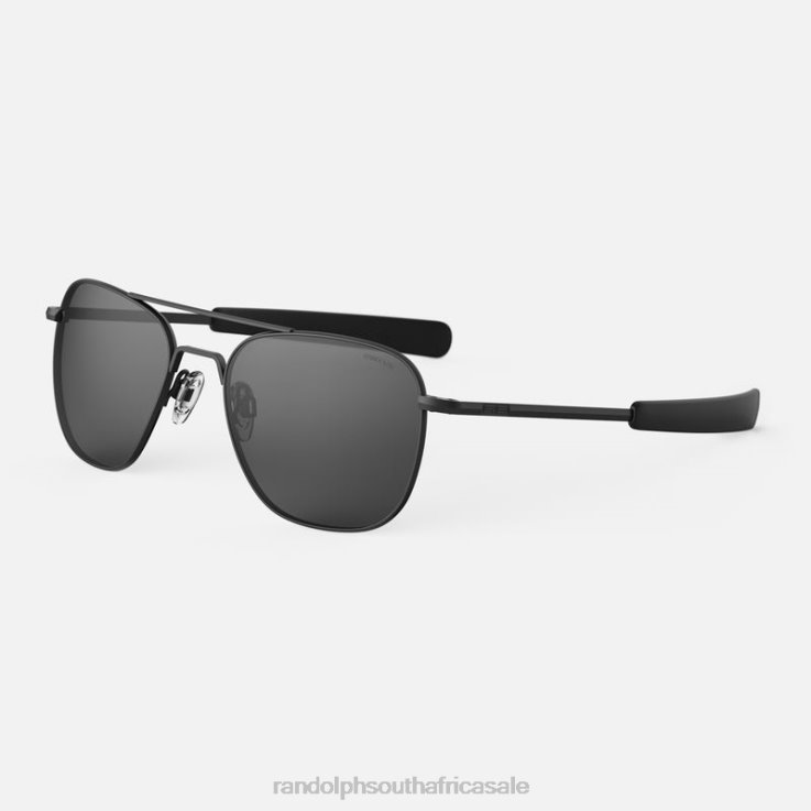 Randolph Matte Black Aviator 4 0V6P85 Polarized American Gray Lens