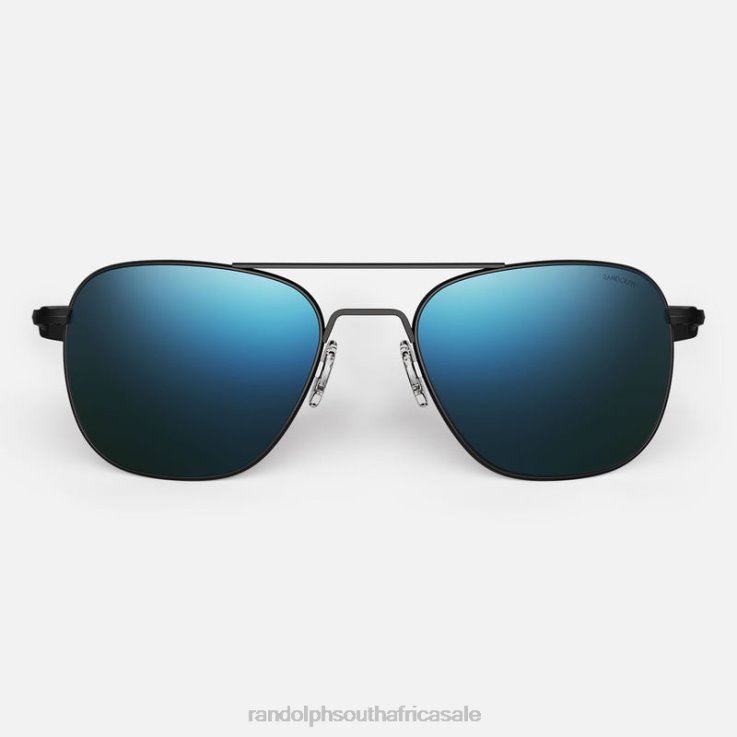 Randolph Matte Black & Cobalt Aviator 2 0V6P23 Polarized Glass Lens