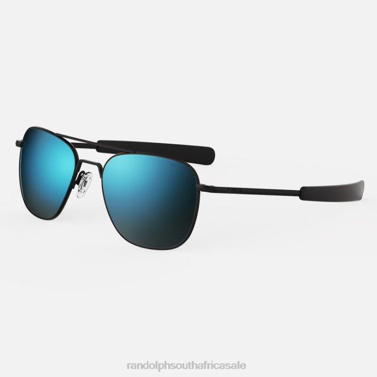 Randolph Matte Black & Cobalt Aviator 2 0V6P23 Polarized Glass Lens