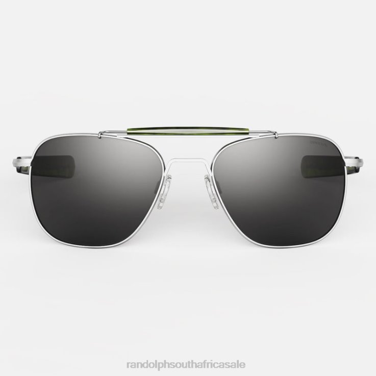 Randolph Matte Chrome & American Gray Aviator Ii 0V6P120 Non-Polarized Glass Lens