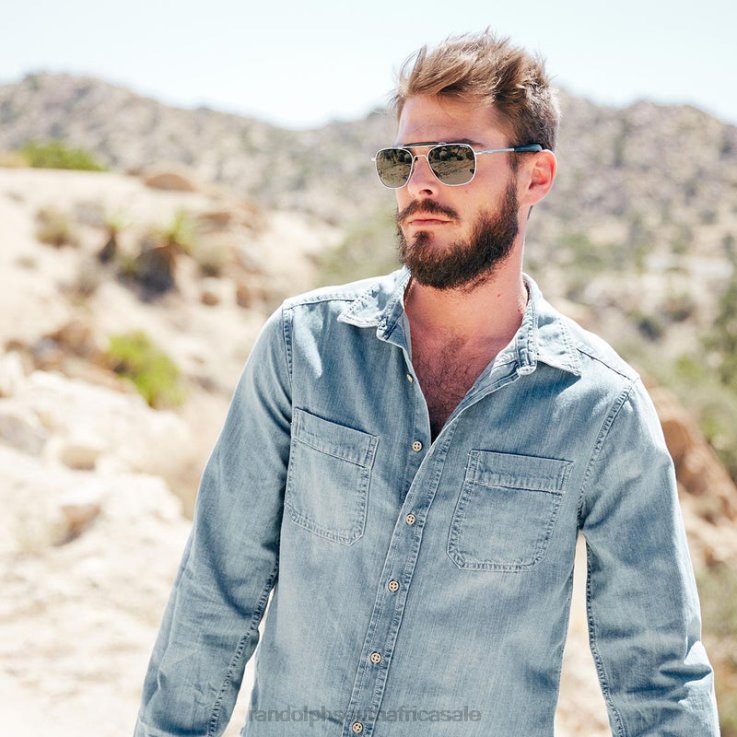 Randolph Matte Chrome & American Gray Aviator Ii 0V6P120 Non-Polarized Glass Lens