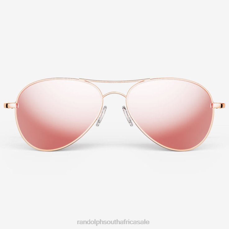 Randolph 22k Rose Gold & Rose Gold Amelia 0V6P133 Polarized Mirror Nylon Lens