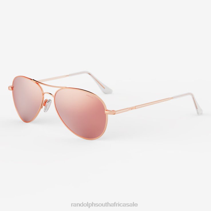 Randolph 22k Rose Gold & Rose Gold Amelia 0V6P133 Polarized Mirror Nylon Lens