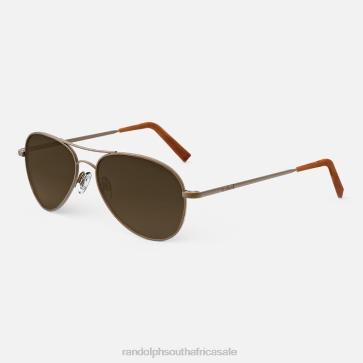 Randolph 22k Satin Chocolate Gold & Cape Sand Amelia 0V6P63 Polarized Gradient Nylon Lens