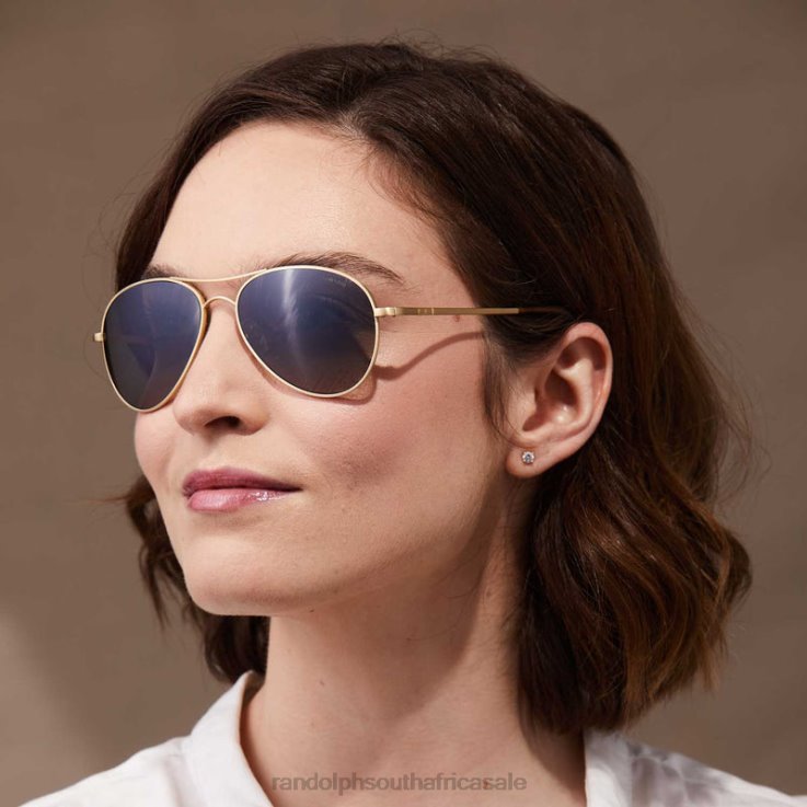 Randolph 23k Gold & American Gray Amelia 0V6P76 Polarized Nylon Lens