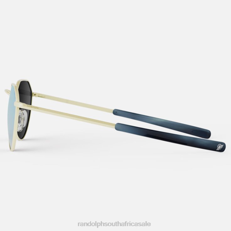Randolph 22k Champagne Gold & Mystic Blue Hamilton 0V6P57 Polarized Mirror Nylon Lens