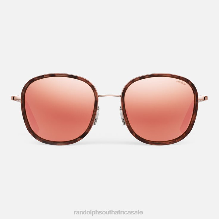 Randolph 22k Rose Gold & Rose Tortoise Inlay & Rose Gold Elinor Fusion 0V6P31 Polarized Nylon Lens