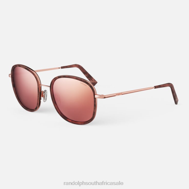 Randolph 22k Rose Gold & Rose Tortoise Inlay & Rose Gold Elinor Fusion 0V6P31 Polarized Nylon Lens