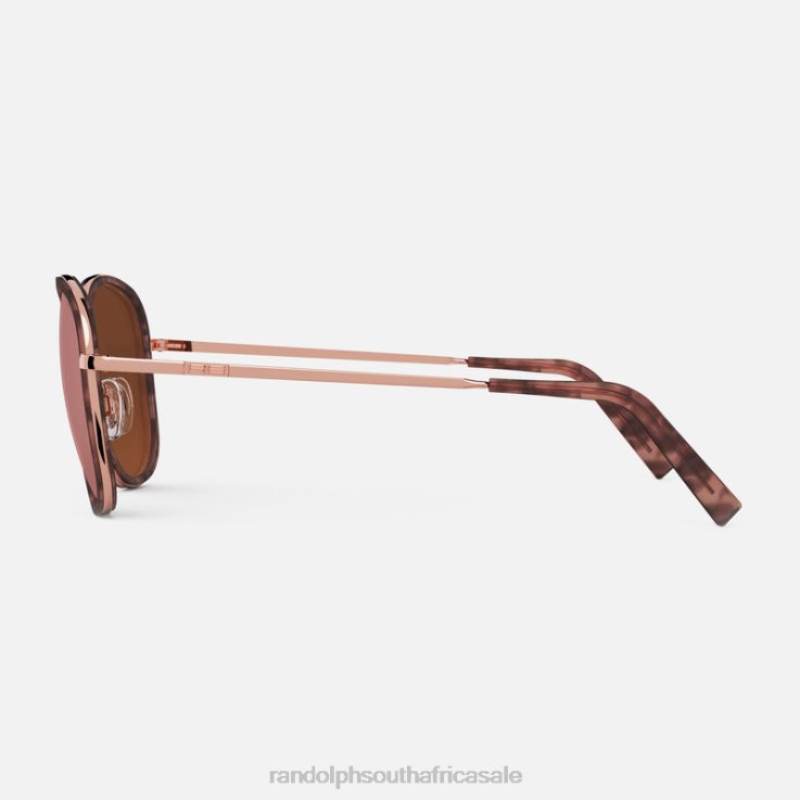 Randolph 22k Rose Gold & Rose Tortoise Inlay & Rose Gold Elinor Fusion 0V6P31 Polarized Nylon Lens