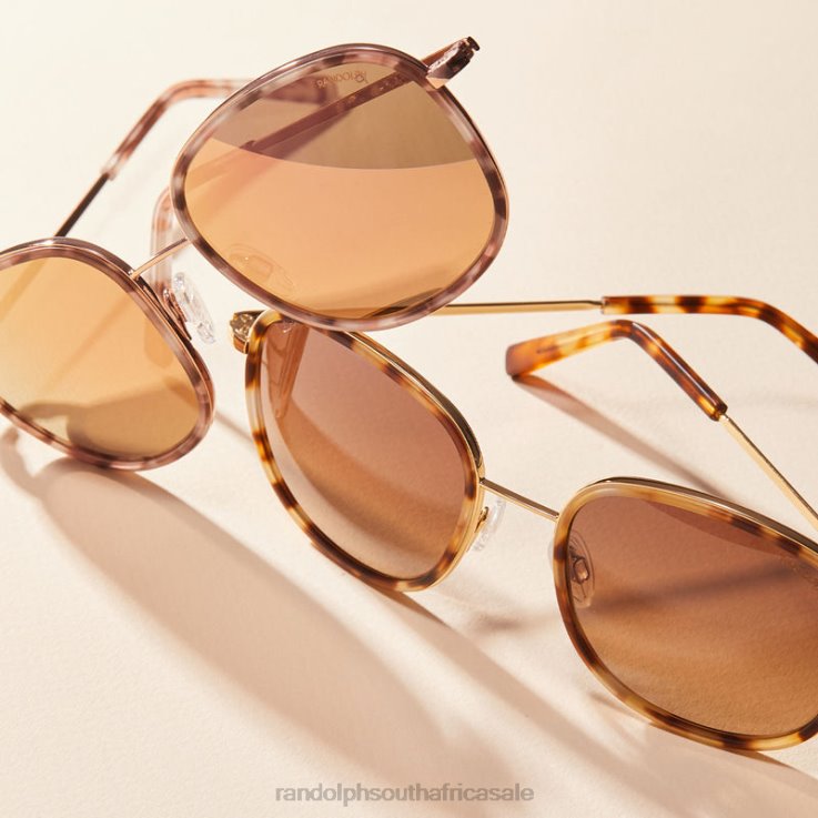 Randolph 22k Rose Gold & Rose Tortoise Inlay & Rose Gold Elinor Fusion 0V6P31 Polarized Nylon Lens