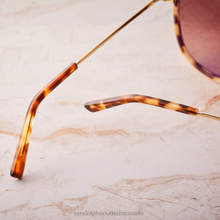 Randolph 22k Rose Gold & Rose Tortoise Inlay & Rose Gold Elinor Fusion 0V6P31 Polarized Nylon Lens