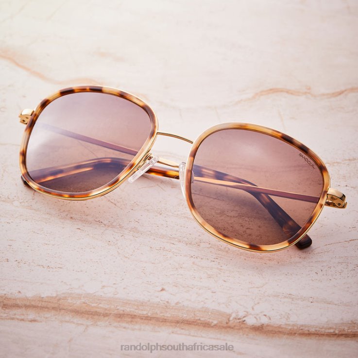 Randolph 22k Rose Gold & Rose Tortoise Inlay & Rose Gold Elinor Fusion 0V6P31 Polarized Nylon Lens