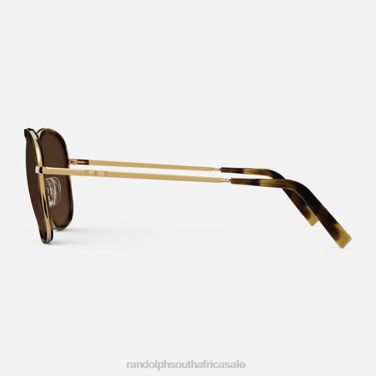 Randolph 23k Gold & Dark Caramel Tortoise & Cape Sand Elinor Fusion 0V6P30 Polarized Gradient Nylon Lens
