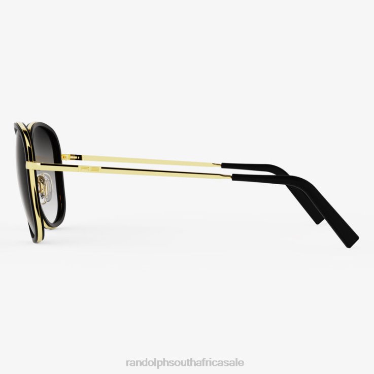 Randolph 23k Gold & Matte Onyx Inlay & Coastal Gray Elinor Fusion 0V6P108 Non-Polarized Nylon Lens