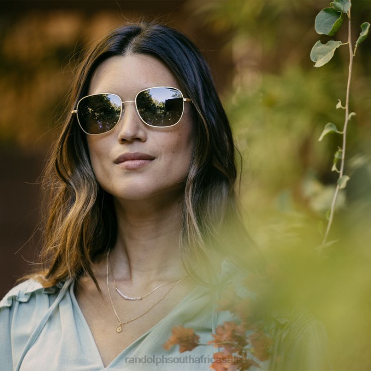 Randolph 23k Satin Gold & Evergreen Cecil 0V6P61 Polarized Gradient Nylon Lens