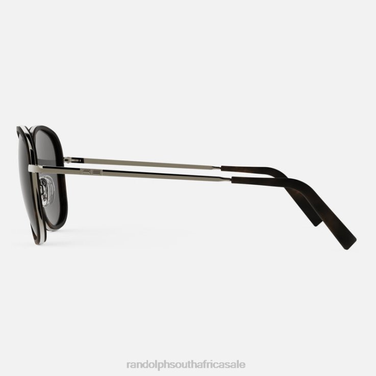 Randolph Gunmetal & Dark Caramel Tortoise Inlay & American Gray Elinor Fusion 0V6P72 Polarized Nylon Lens