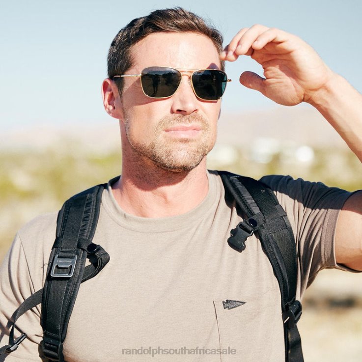 Randolph 23k Gold & American Gray Intruder 0V6P119 Non-Polarized Glass Lens