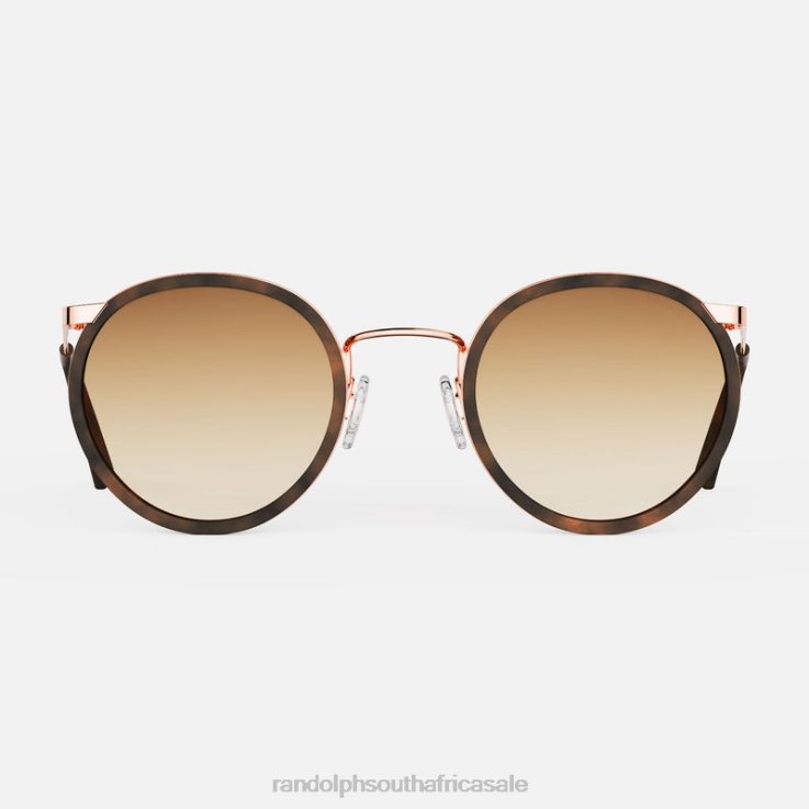 Randolph 22k Rose Gold & Dark Chocolate Tortoise Inlay & Cape Sand P3 Fusion 0V6P90 Non-Polarized Gradient Nylon Lens