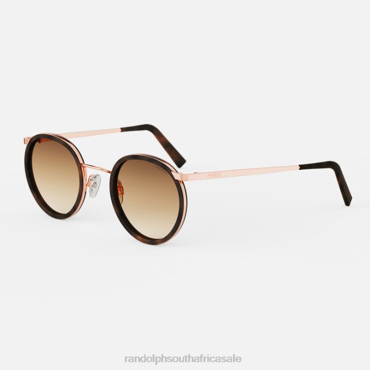 Randolph 22k Rose Gold & Dark Chocolate Tortoise Inlay & Cape Sand P3 Fusion 0V6P90 Non-Polarized Gradient Nylon Lens