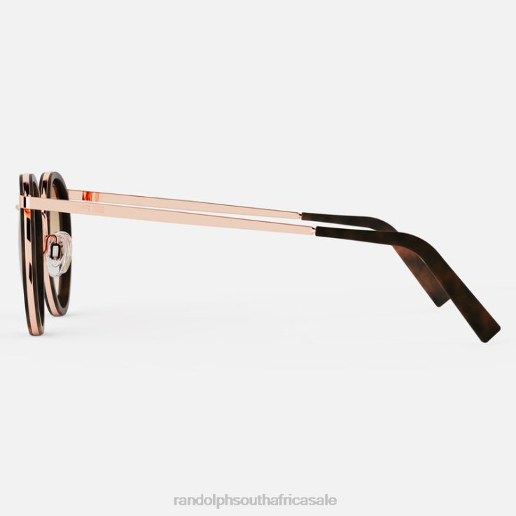 Randolph 22k Rose Gold & Dark Chocolate Tortoise Inlay & Cape Sand P3 Fusion 0V6P90 Non-Polarized Gradient Nylon Lens