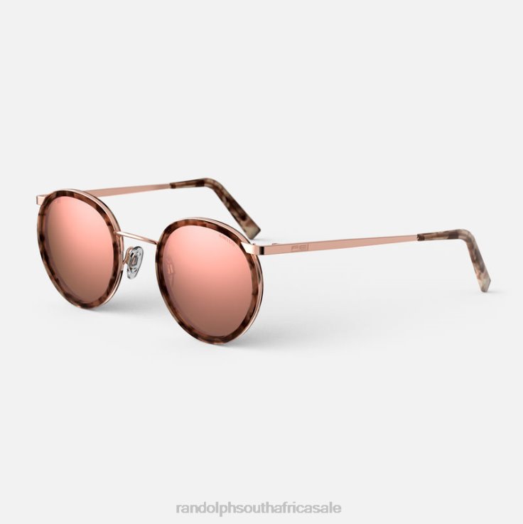 Randolph 22k Rose Gold & Rose Tortoise Inlay & Rose Gold P3 Fusion 0V6P20 Polarized Nylon Lens